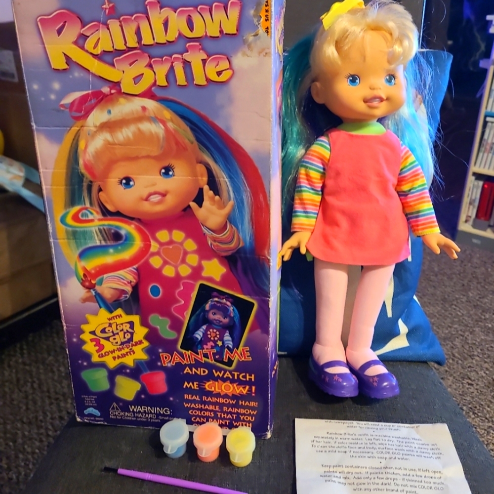 Vintage Rainbow Brite Paint Glow Doll with Box